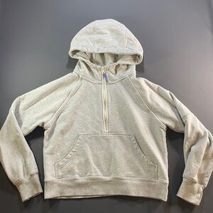 Aerie Heather Gray and Blue Trim Hoodie